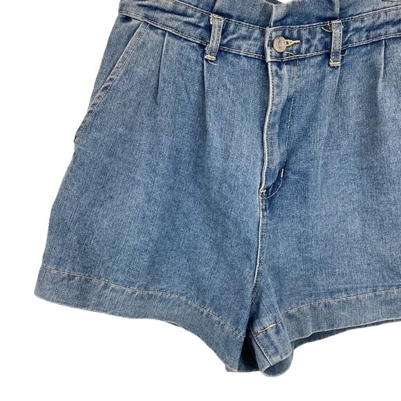 Riot Womens High Rise Mom Jean Shorts Size 8 Light Blue Denim Paperbag - Picture 5 of 7